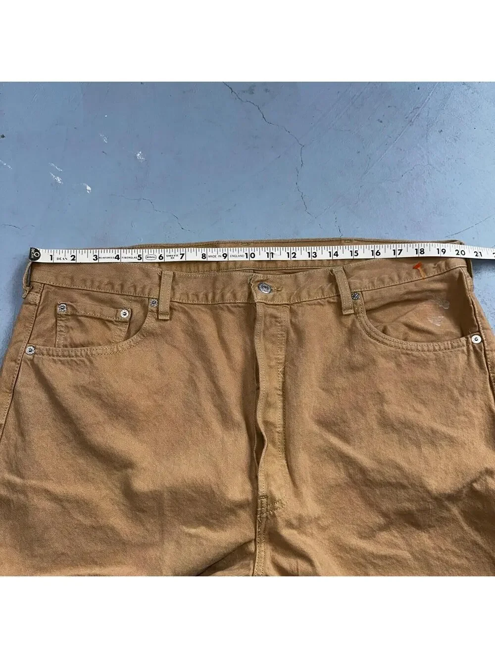 Levis 501 Vintage 90s USA XX Straight Leg Jeans Khaki Brown Wash 42x32 Act 40x32